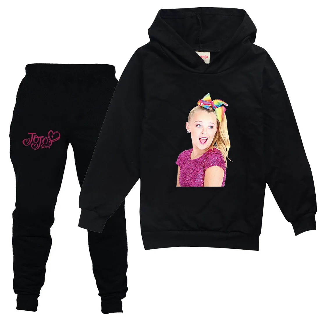 

Осень 2023, толстовка с длинным рукавом и штаны JOJO Siwa, комплект из 2 предметов, детская одежда для маленьких девочек с героями мультфильмов, одежда для мальчиков, толстовки, костюмы