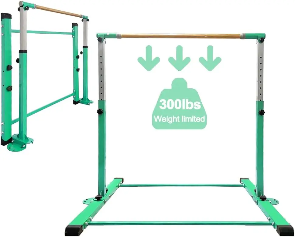

Gymnastic Kip Bar,Horizontal Bar for Kids Girls Junior,3' to 5' Adjustable Height,Home Gym Equipment,Ideal for Indoor an