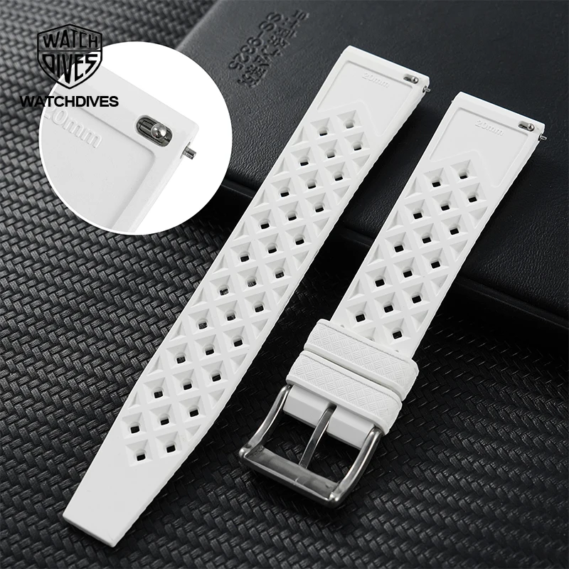 Ремешок FKM резиновый для наручных часов быстросъемный удобный мягкий