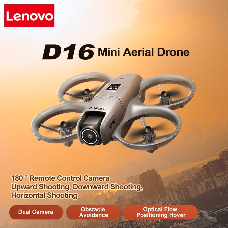 Дрон Lenovo D16 GPS 8K с двумя HD-камерами, профессиональный, с оптическим позиционированием, функцией обхода препятствий и бесщеточным двигателем (art.: 3920cd0987bfa) - 3920cd0987bfa