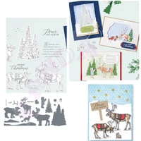 christmas reindee 2022 arrivals metal cutting dies and clear stamp diy scrapbook paper craft photo album card embossing new die