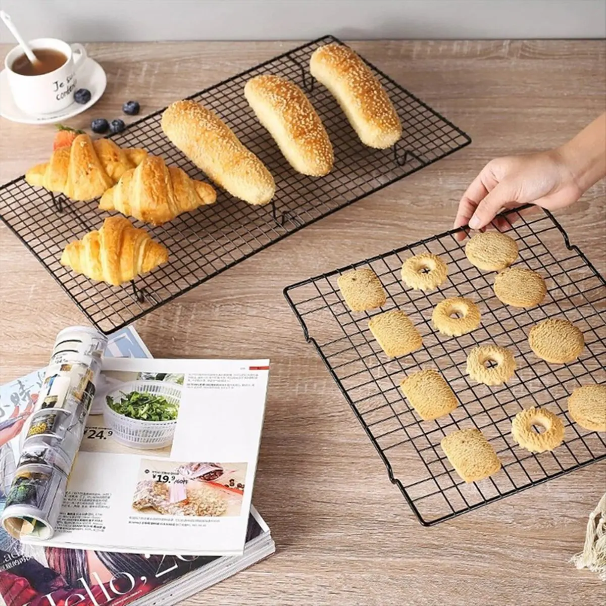 KSOL Baking-Tools: Квадратная антипригарная сетка для охлаждения тортов и хлеба, 28x25.5x1.5см (art.: 3920da0ae9764) - 3920da0ae9764