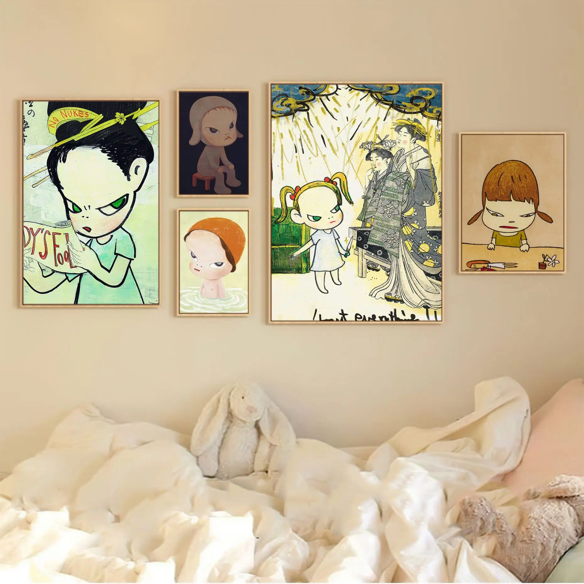

Yoshitomo Nara Anime Posters Sticky Vintage Room Bar Cafe Decor Home Decor