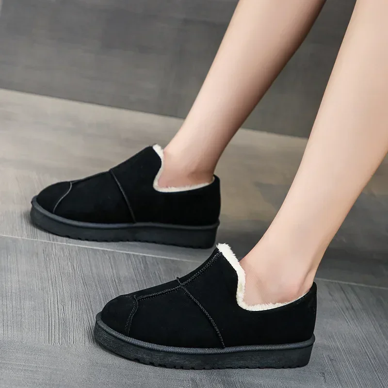 

Женские ботинки с круглым носком, элегантные полусапожки на низком каблуке, замша, Нескользящие, коричневые, для косплея, черные
