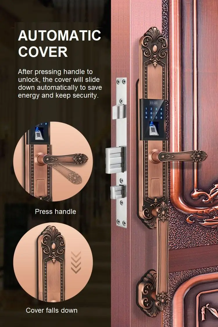Luxury Villa Fingerprint Double Door Password Lock Household Anti-Theft main Door Electronic Smart Lock enlarge
