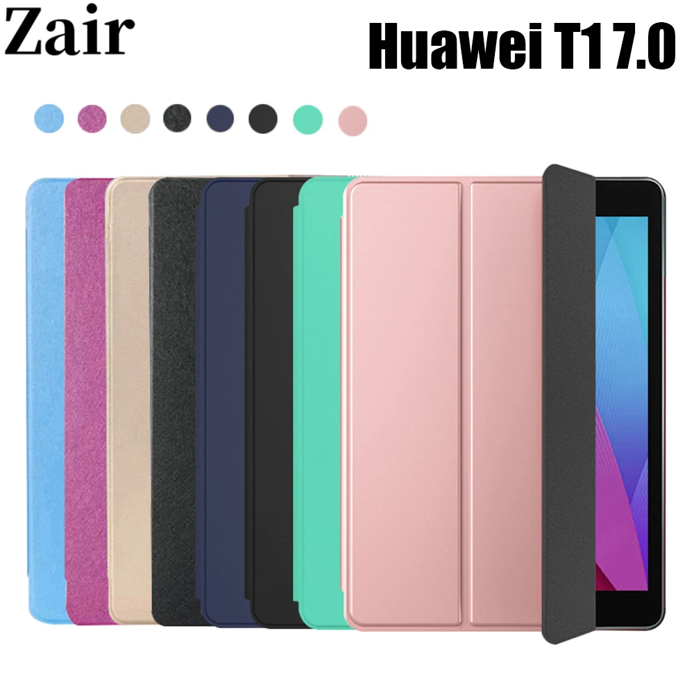 

Трехскладной чехол для Huawei Mediapad T1 7,0 дюйма, искусственная кожа, умная задняя крышка Funda для Huawei T1 7,0 дюйма, 2015, прозрачный чехол