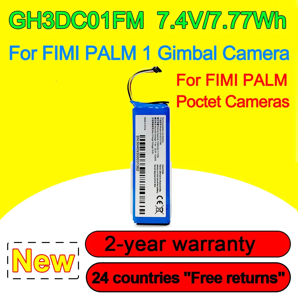 

7.4V 7.77Wh 1050mAh GH3DC01FM Battery For FIMI PALM 1 Pocket Gimbal Camera Series Rechargeable Batteries High Quality In Stock