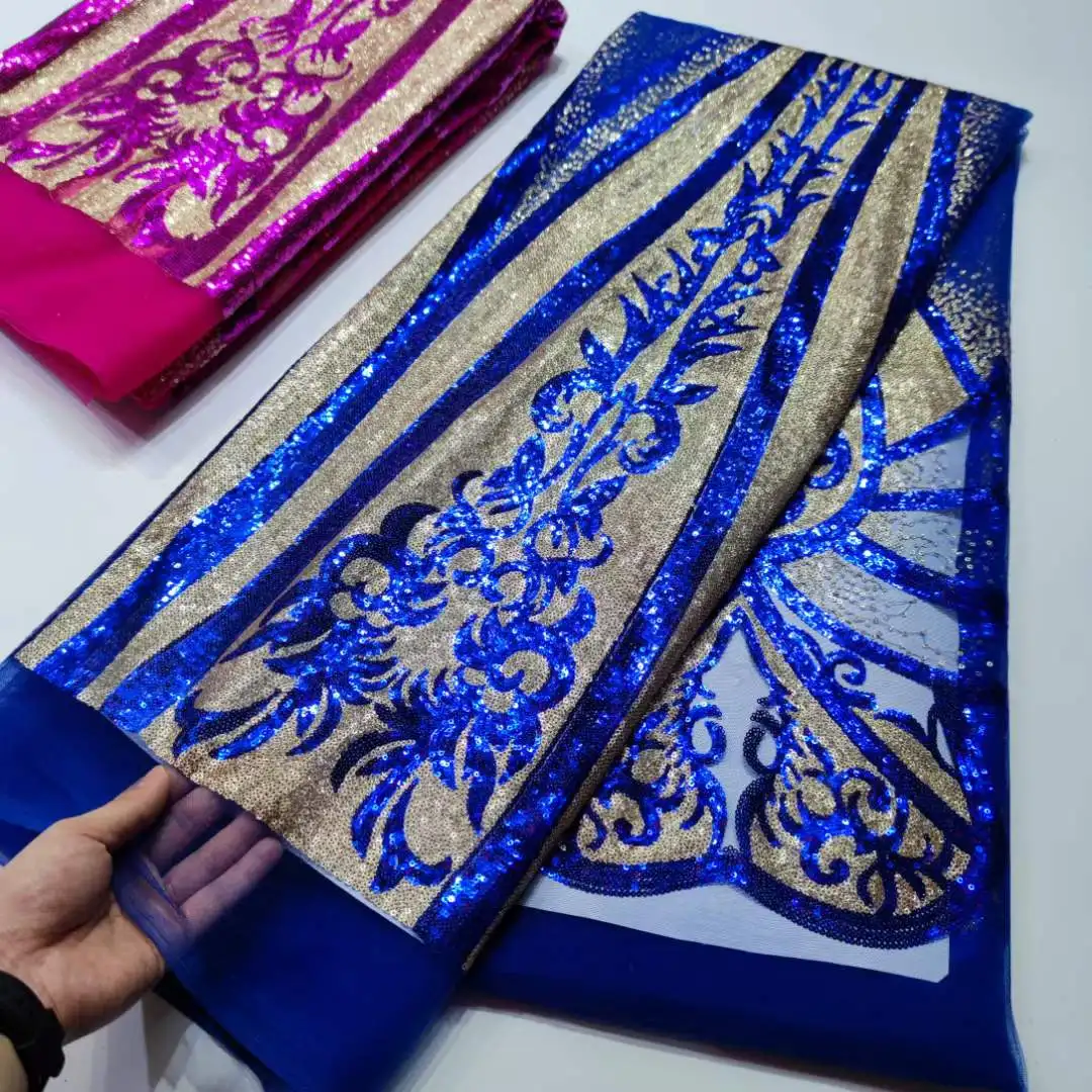Африканская кружевная ткань 2022 новейшая синяя индийская сари высокого качества