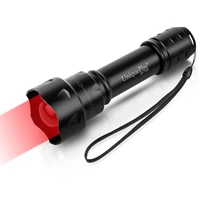 uniquefire flashlight red led torch 3 modes zoomable flashlight with pressure switch night vision outdoor waterproof torch