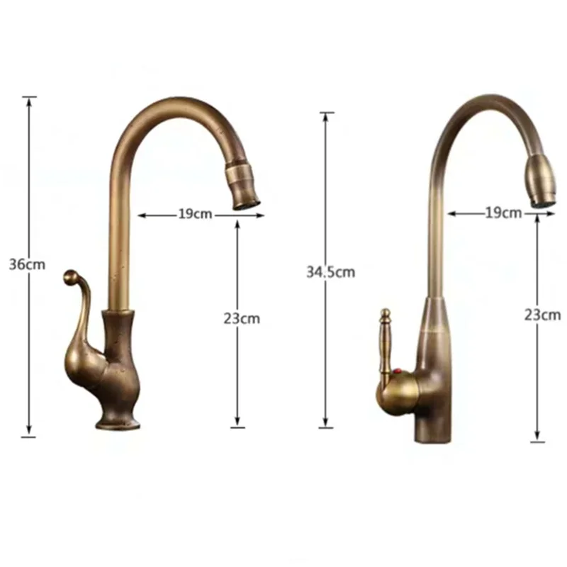 Кухонный Смеситель WZLY из античной меди поворот на 360 градусов