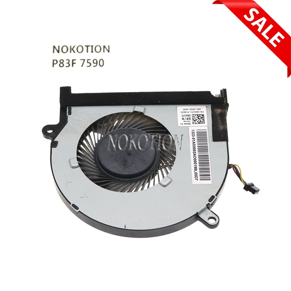 

CN-0861FC 0861FC 861FC для DELL inspiron 15 7590 7591 P83F FAN FOS00 1323-01C1000 охлаждающий вентилятор FM69 DC5V 0.5A DFS5K22115371D 4PIN