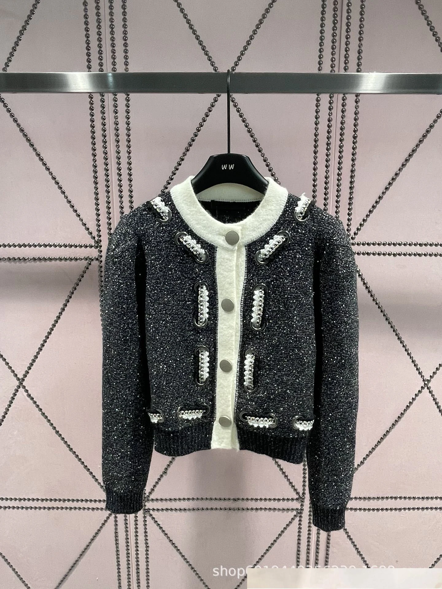 

Early Autumn New Fashion Spliced Rope Design Simple And Fashionable Versatile Cardigan Sweater