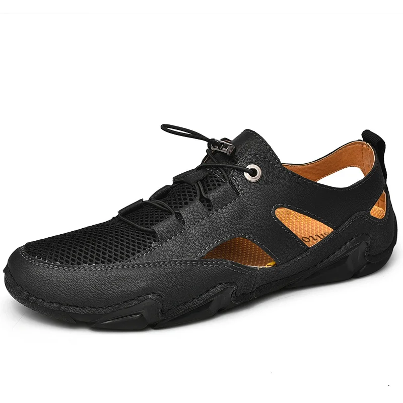 

Genuine Leather Men Shoes Summer New Large Size Men's Sandals Men Sandals