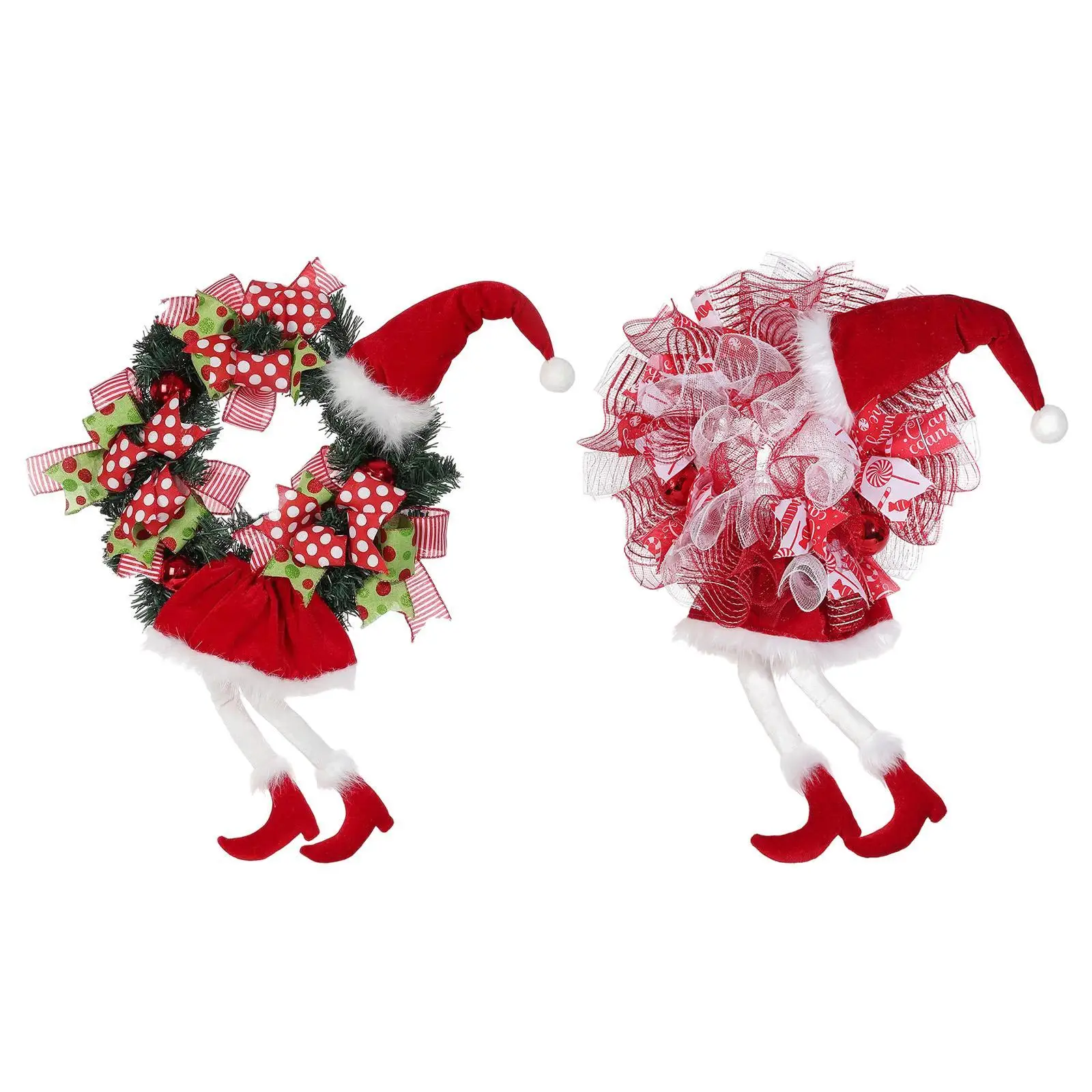 Рождественский венок на ножках эльфа входную дверь домашний декор креативный