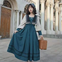 2022 vintage women french style dresses medieval palace princess elegant vestido retro victorian long sleeve bandage party wear