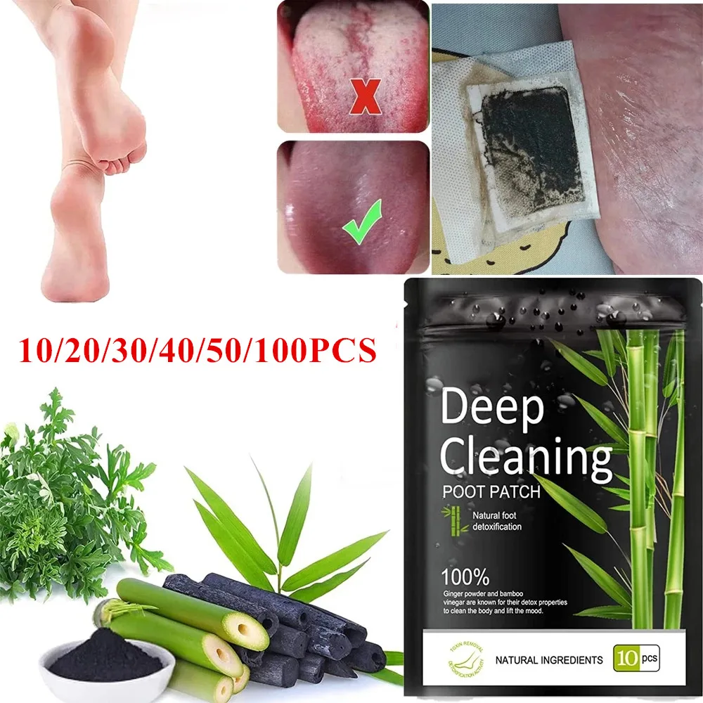 

Detox Foot Patches Wormwood Pads Natural Herbal Stress Relief Help Sleeping Feet Body Toxin Detoxification Deep Cleaning Pad