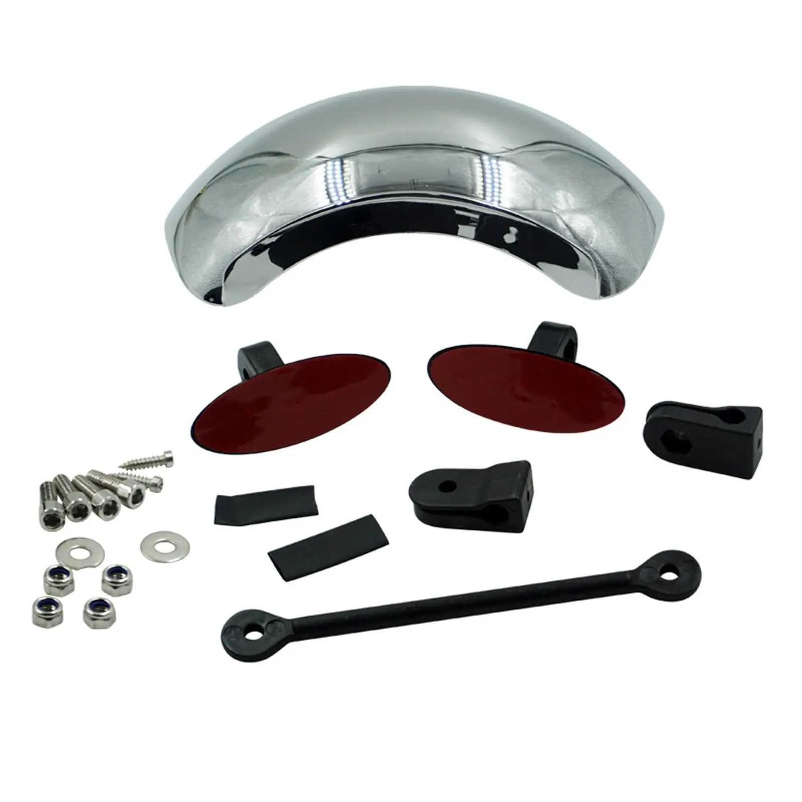 

Motorcycle Mirror, 180 Central Windscreen Mount Chromed Blind Spot Mirror, for Motorbike Street Bikes UTV.