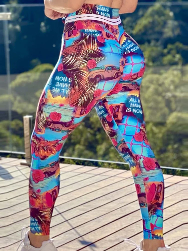 Outfits Yoga Pants 3D Digital Print Spandex Leggings Fitness High Waisted Gym Wear Women Soft Workout Tights