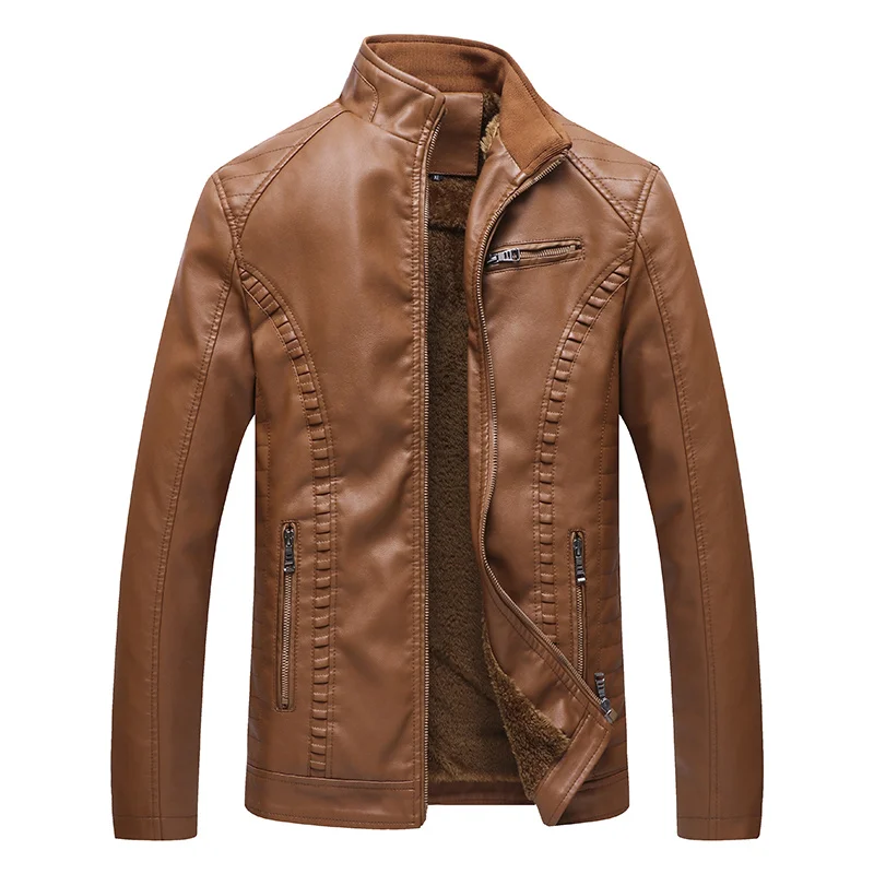 

New Brand Winter Leather Jacket Men Fleece Warm Motorcycle Leather Suede Jacket Male Casual Coats Veste en cuir pour homme 6XL