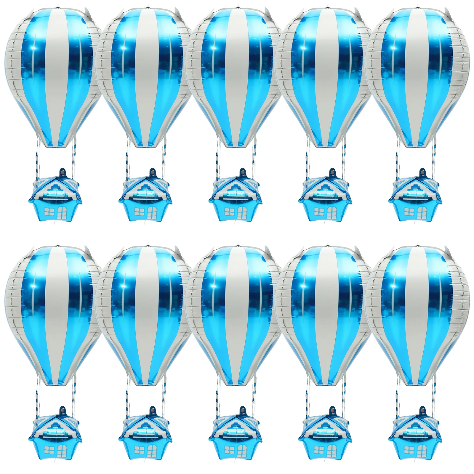 

10 Pcs Hot Air Balloon Birthday Balloons Decoration Shower Airplane Decorations Wedding Helium Party Aluminum Film Foil Child
