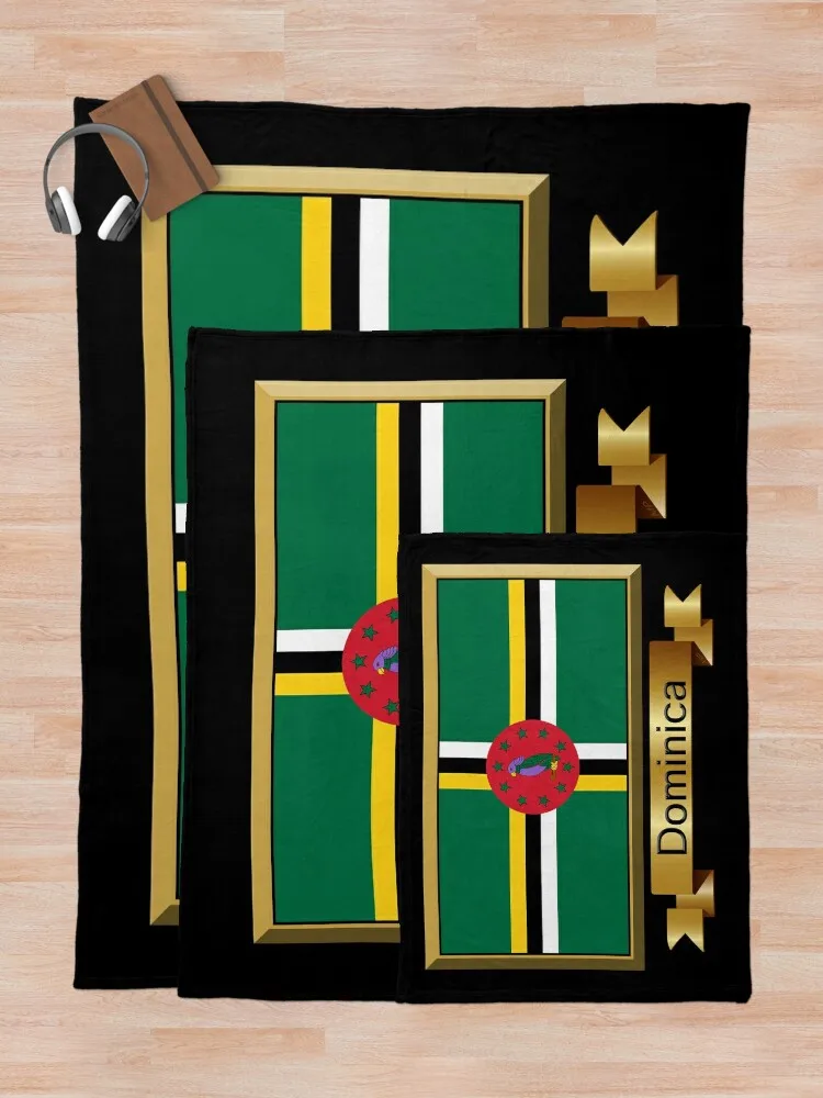 Подарки наклейки и товары с флагом Доминики покрывало названием плед