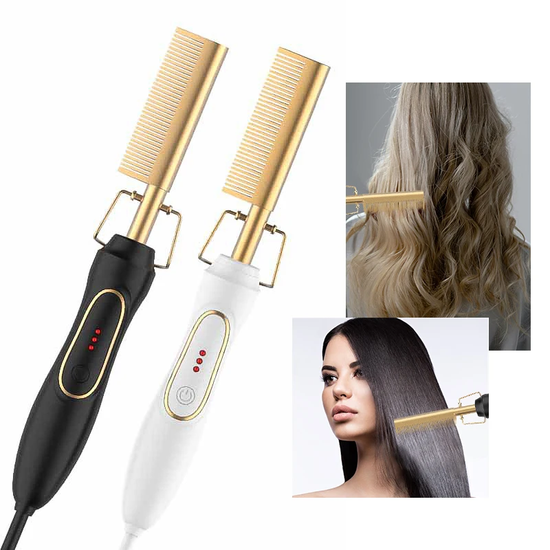 Hot Comb Hair Straightener Electric Hair Straightener Curling Iron Wet And Dry Fast Heating Multi-function Perm Comb