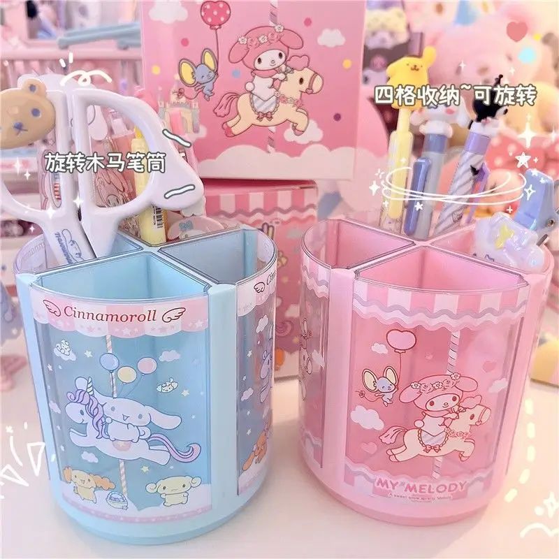 Sanrio Cinnamoroll Melody Kawaii Girly Heart пластиковый вращающийся держатель для ручек аниме милый