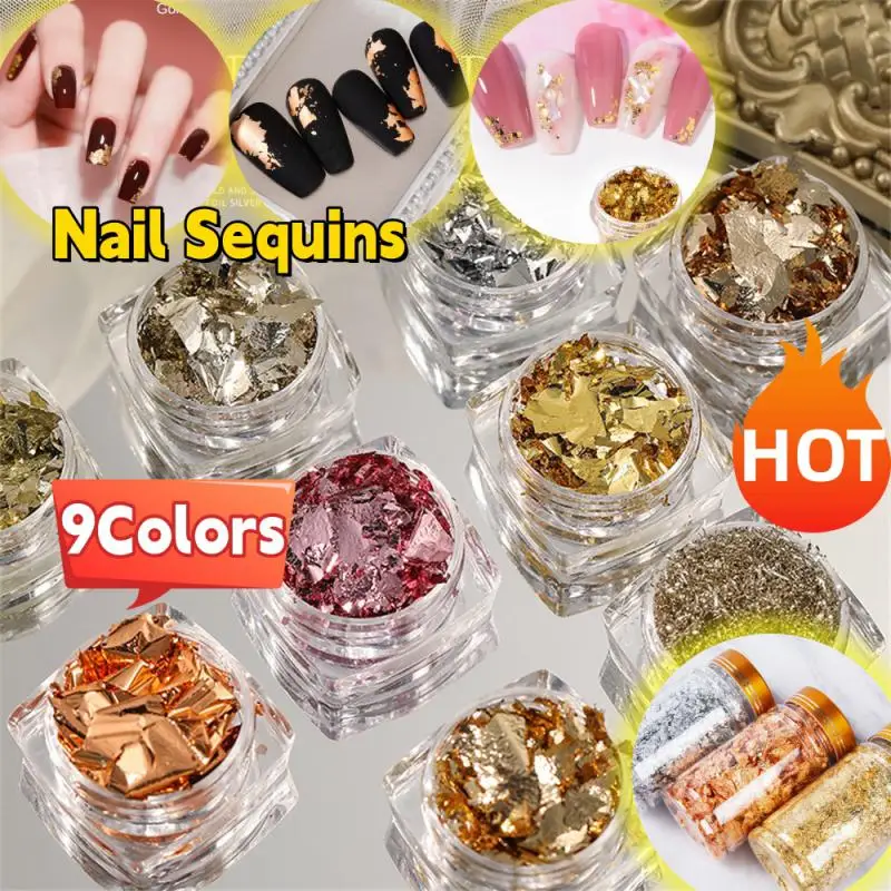 

Glitter Foil Flakes 9 Color Uv Gel Polish Nail Sequins Gel Nail Polish Decor Manicure Diy Nails Nail Supplies Nail Design