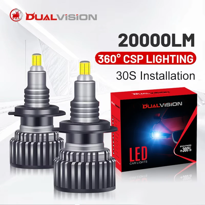 

Светодиодные лампы Dualvision 20000LM H7 360 H1 LED H11 9012 HIR2 880 881 H27 H8 H9 9005 HB3 9006 HB4 CSP Чип Противотуманные фары Мини Dual Vision