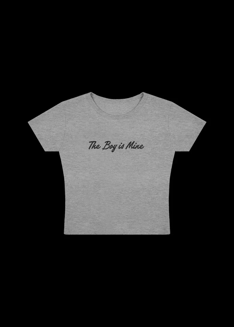 Женская Футболка Ariana Grande the Boy Is Mine Короткий Топ С Открытым Животом Смесь Хлопка