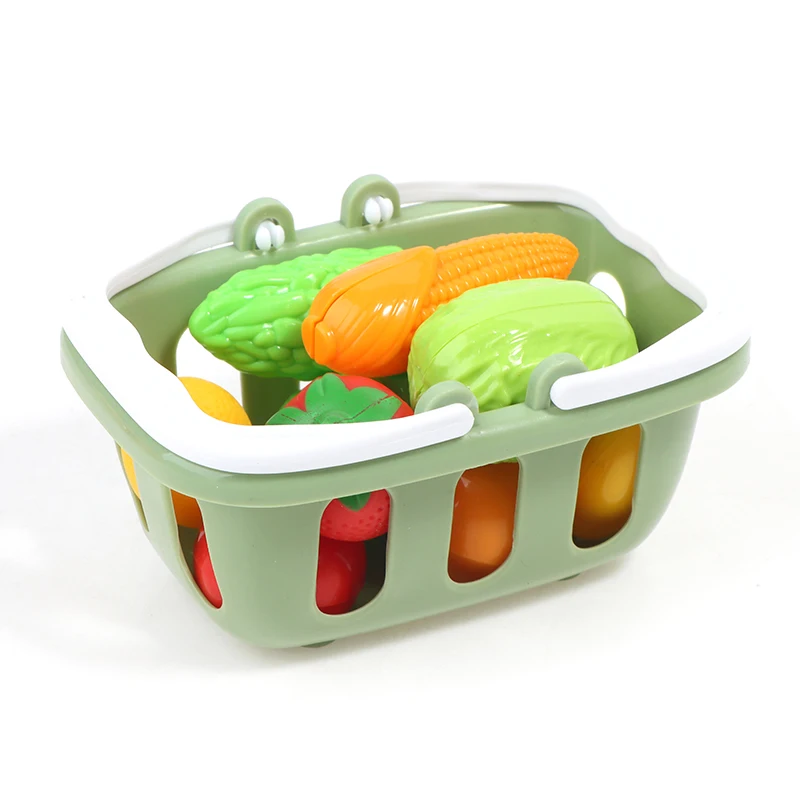 Pretend Play Toys Supermarket Shopping Basket+10 fruits Mini Simulation Fruit Food Pretend Play Toy For Children images - 6