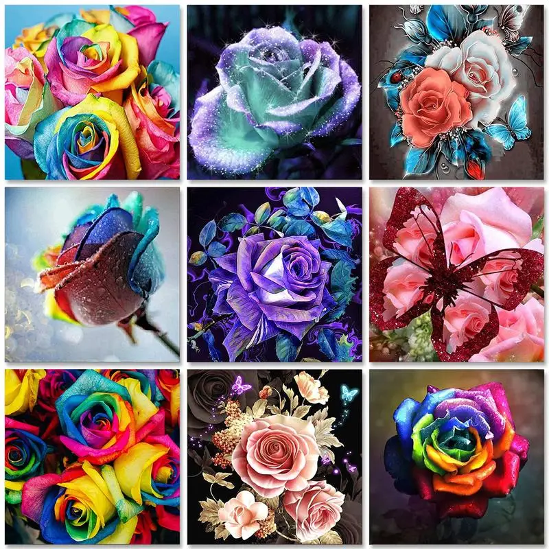 

Алмазная живопись SDOYUNO 5D для творчества, квадратные/круглые стразы, картины, мозаика, цветы, алмазная вышивка