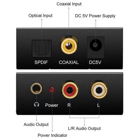 Цифро-аналоговый преобразователь звука SPDIF Optical Toslink Coaxial для PS3/4 HDTV