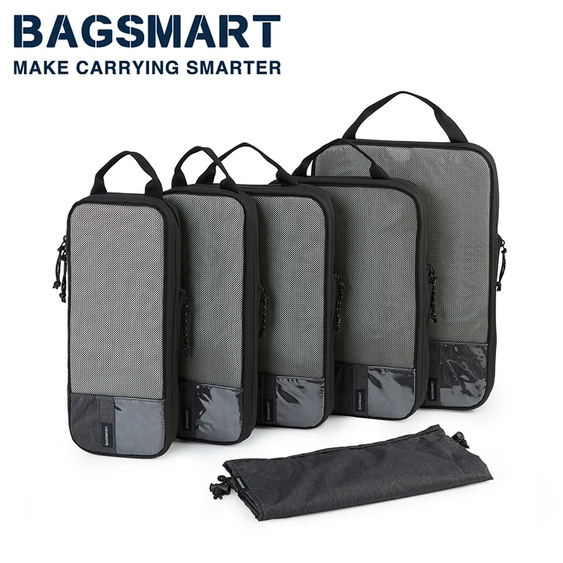

BAGSMART Compression Packing Cubes Men Travel Expandable Luggage Organizer Carry on Luggage Packing Organizers for Women