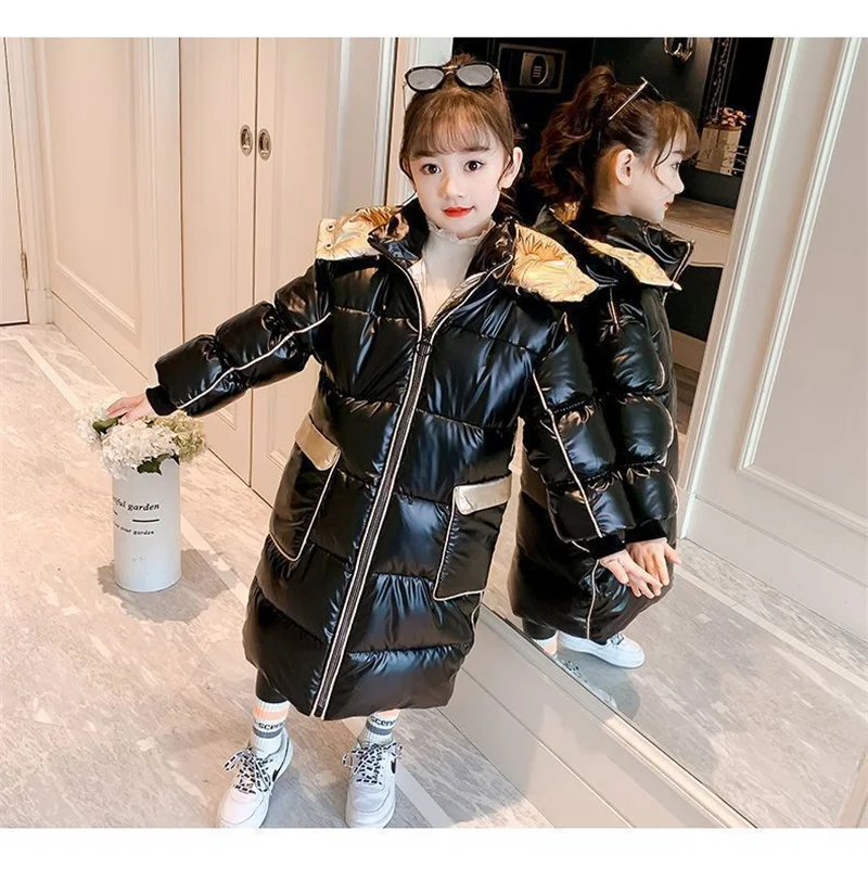 

Velvet Jackets Long Teen Coats Waterproof Thicken Plus Kids Children Overcoat Winter -30℃ Outerwear Parka Warm Hooded Girls