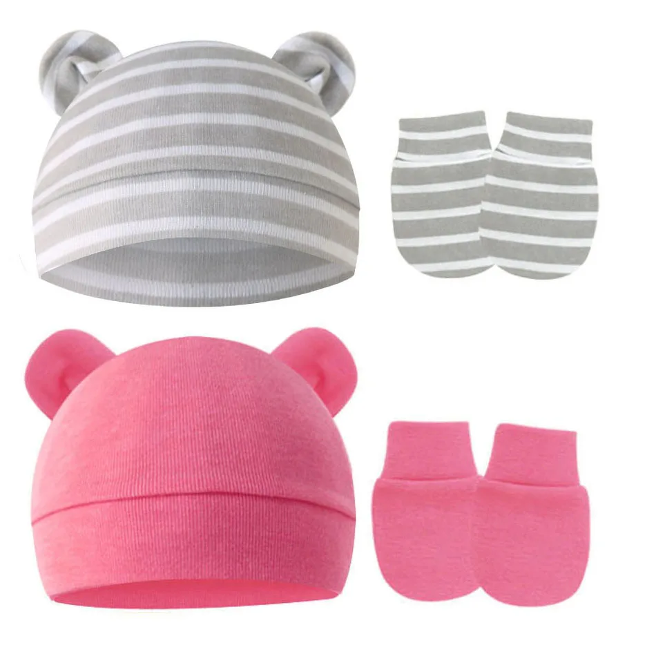 

Toddler Cap Infant Warm Solid Color Clothing Set Baby Autumn Winter Anti Scratch Beanie Boys Girls Candy Color Fashion Bonnet