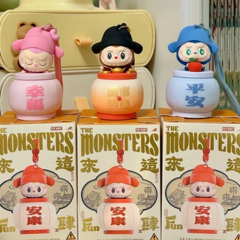 Подлинная глухая коробка Labubu силиконовый ночник серия Monsters загадочная