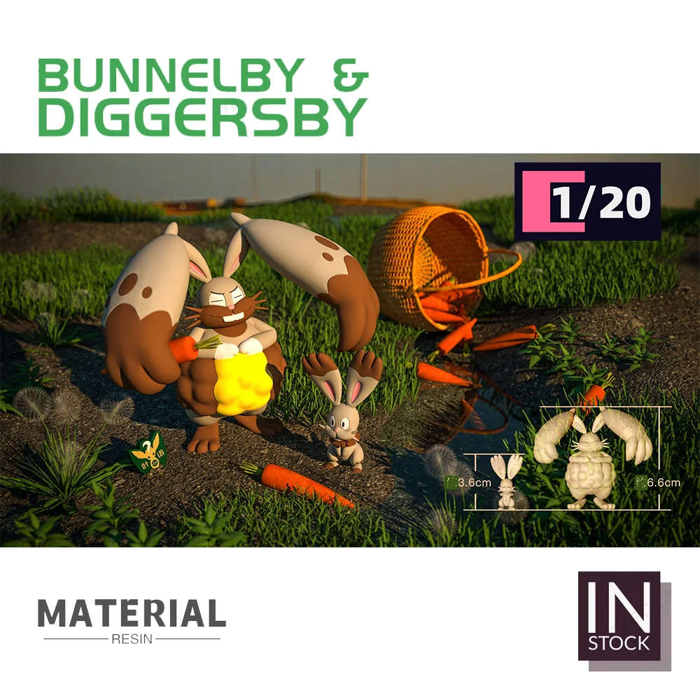 [В наличии] мировая фигурка масштаба 1/20 [YEYU Studio] - Bunnelby & Diggersby Коллекционные Подарочные игрушки