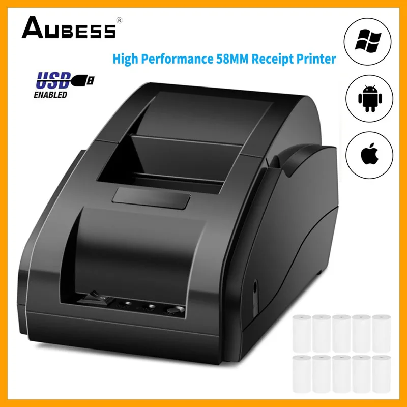 

58MM USB Thermal Receipt Printer High Speed Printing 90mm/sec Compatible With ESC/POS Print Commands For POS Systems Restaurant