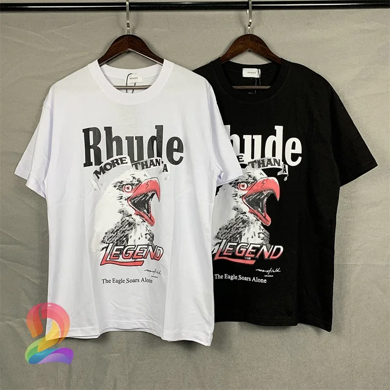 

2022 Rhude T-shirt High Quality Eagle Print Summer Retro Casual Men Women Oversized Tshirts