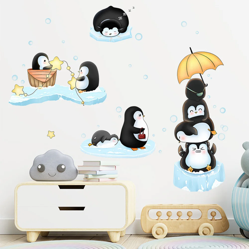 

Creative Playing with Ice Cubes Wall Stickers Bedroom Kids Room Self-adhesive Wallpaper Art Decals Poster Home Decor Kids Favor