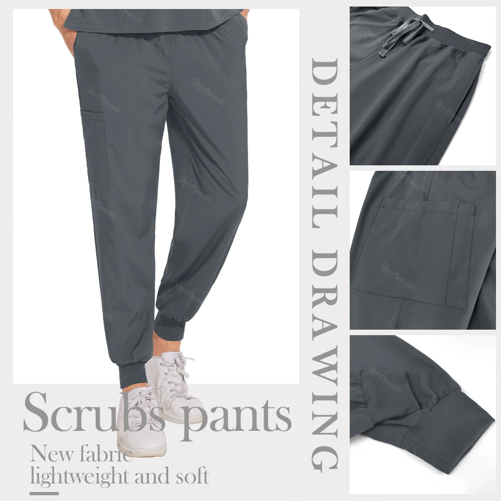 Medical Nurse Scrubs Top+Pant Surgical Uniforms Women Men Beauty Salon Spa Workwear Clinical Doctor Nursing Suit Clinic Scru Set
