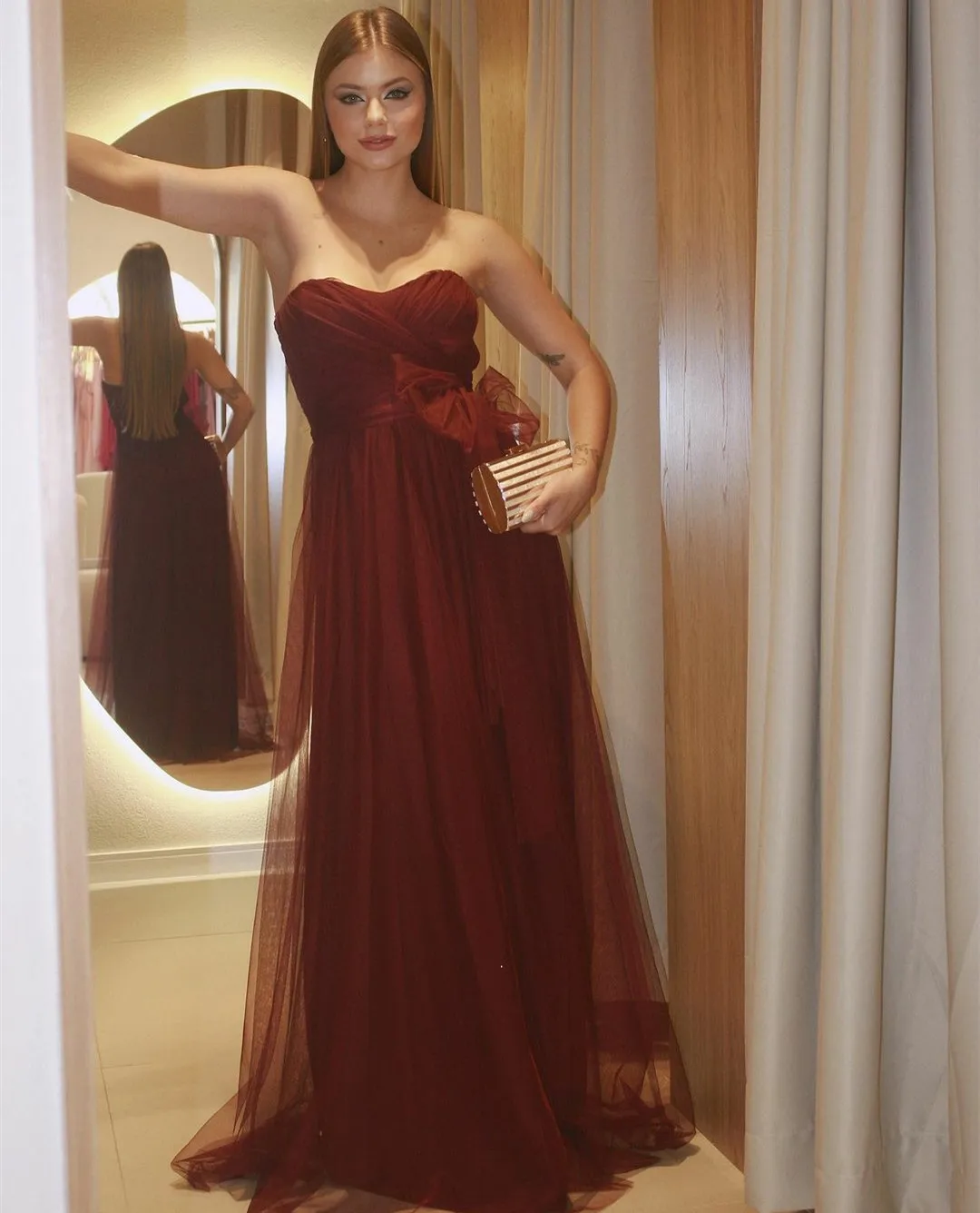 

Retro Long Burgundy Tulle Prom Dresses A-Line Sweetheart Floor Length Evening Dresses robe de soirée de mariage فساتين السهرة