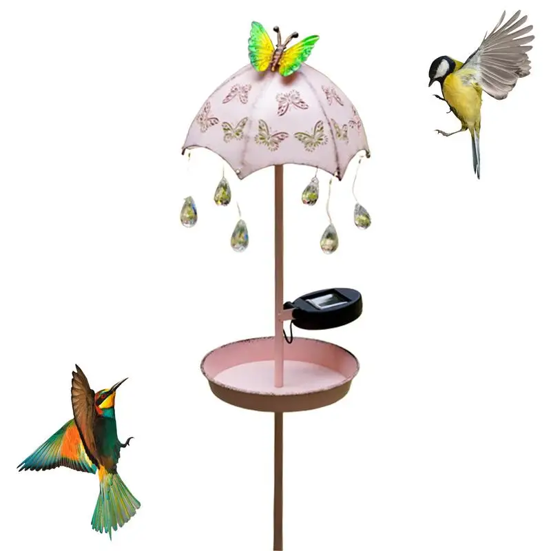 

Solar Unique Bird Feeders Garden Decoration Solar Light Stake Lights Bird Feeder Umbrella Shape Ground Lamp Yard Decor Solar