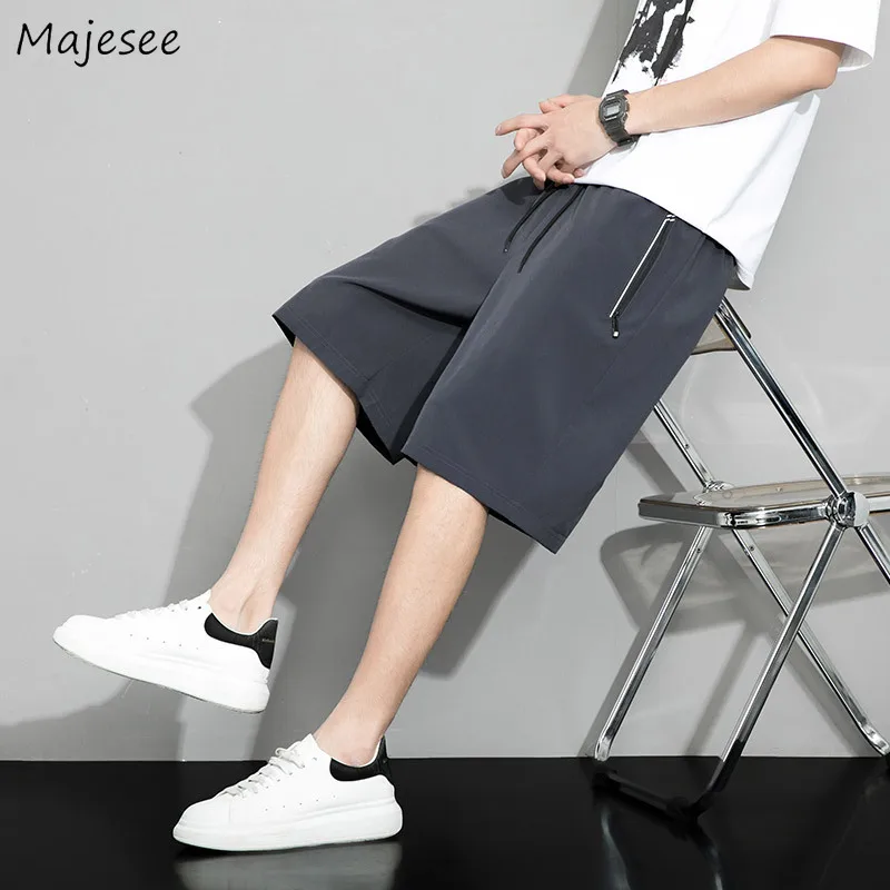 

Men Casual Shorts Solid Design Teens All-match Breathable Summer High Street Hip Hop Stylish Handsome Popular Trousers Dynamic