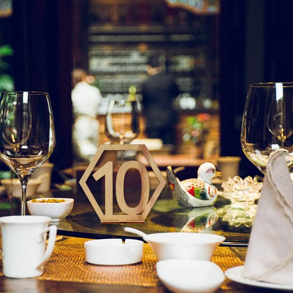 

20pcs Wooden Table Number Sign Stand 1-20 DIY Wedding Table Numbers with Holder Bases for Wedding Party Table Card Stands Birt