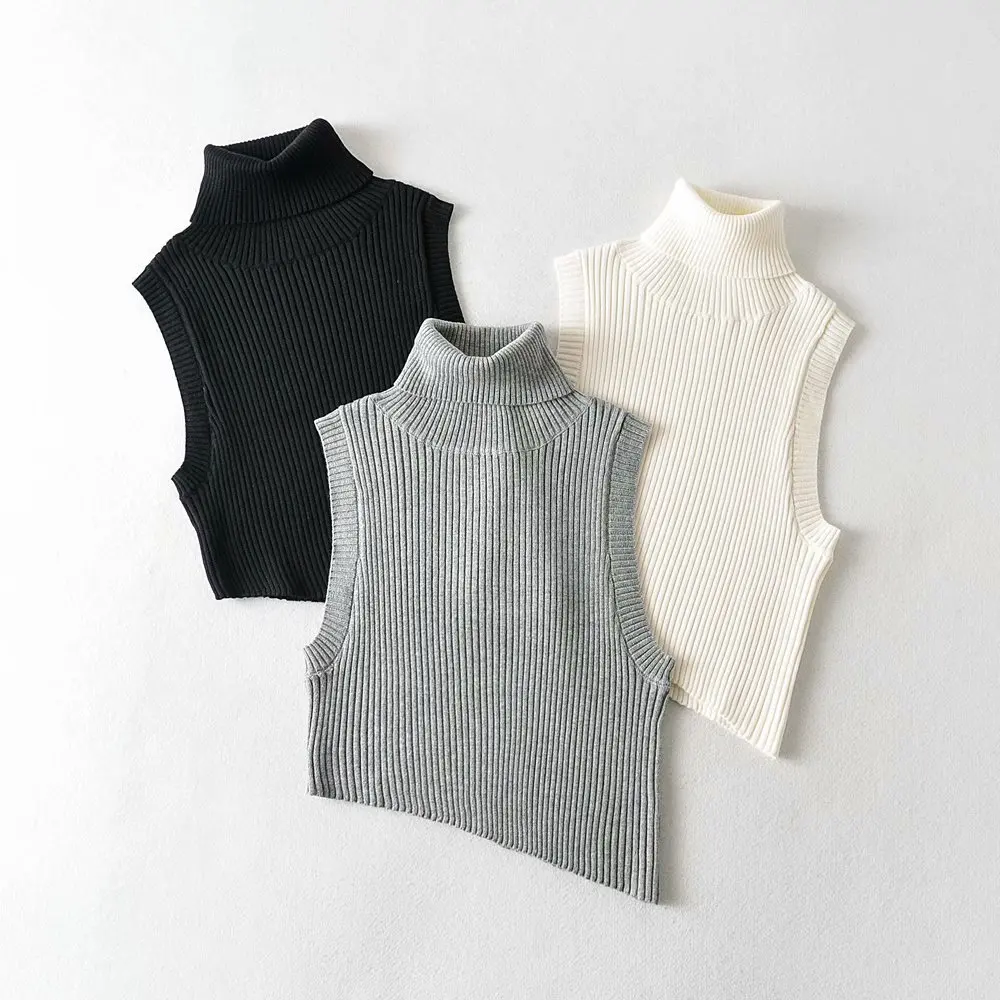 

Женский сексуальный Асимметричный топ, новинка, облегающая Толстая вязаная футболка с высоким воротником