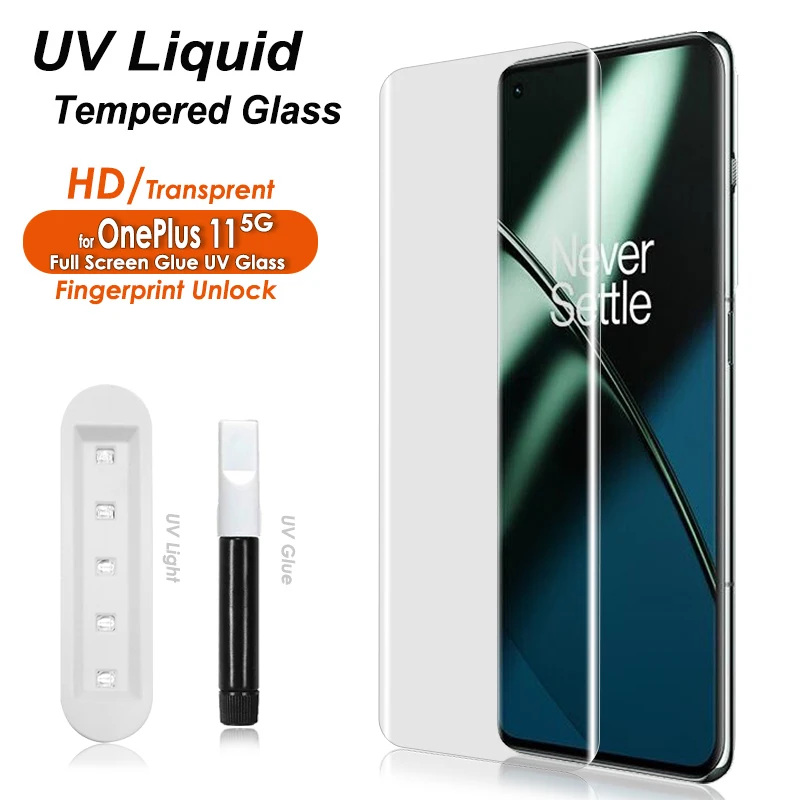 

For OnePlus 11 Screen Protector UV Full Screen Glue Tempered Glass Film For OnePlus 11 5G Edge To Edge Full Coverage 1+11