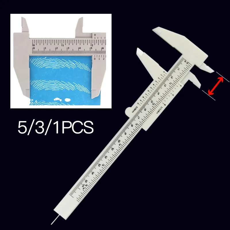 Портативный 150 мм пластиковый измерительный штангенциркуль для бровей PMU