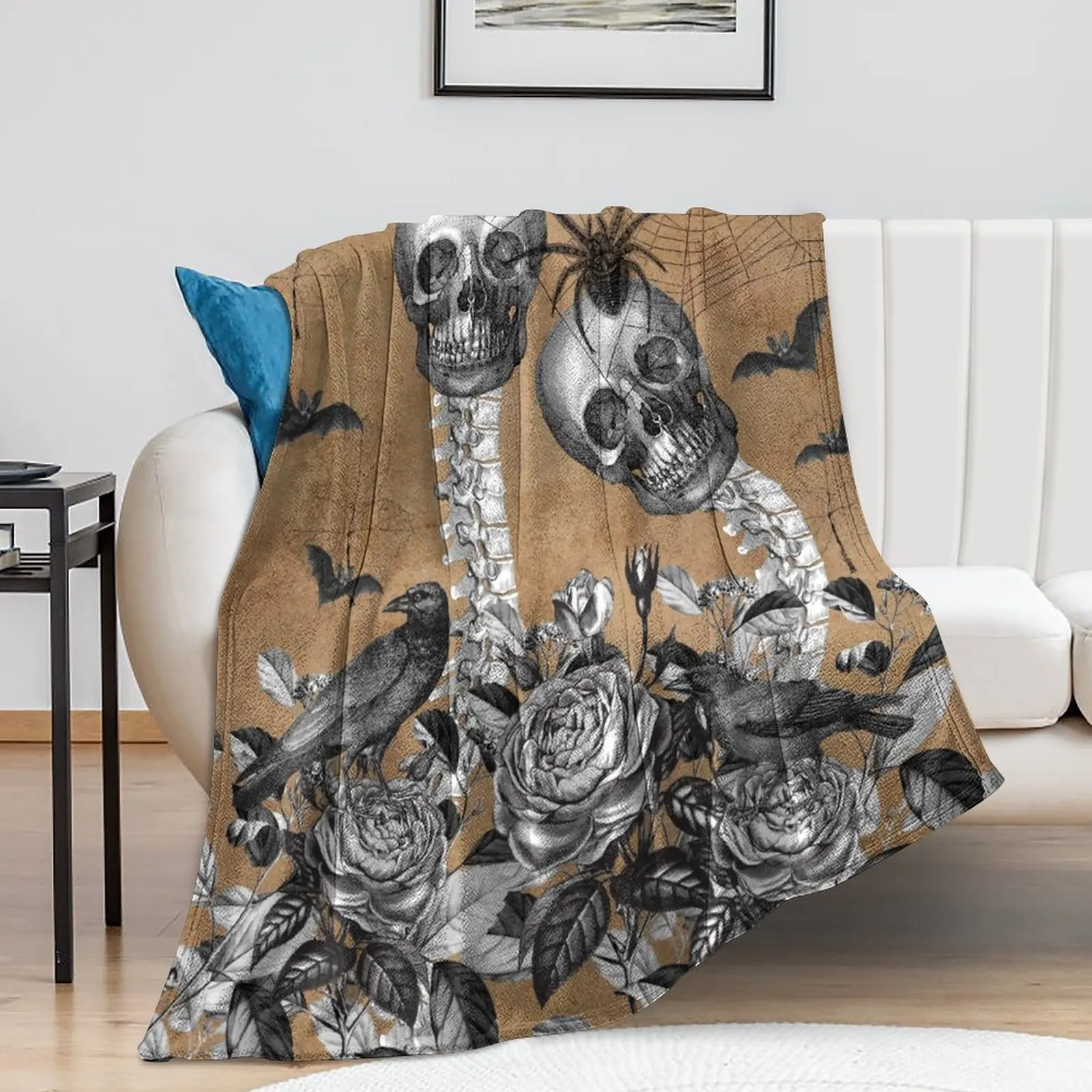 

Ужасное одеяло-скелет на Хэллоуин флисовое фланелевое одеяло супермягкое одеяло для домашвечерние на Хэллоуин диванное покрывало